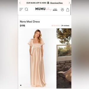 Show Me Your Mumu, champagne luxe satin, Nora maxi dress